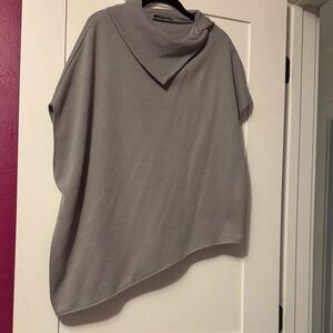 Zara Gray Poncho Sweater